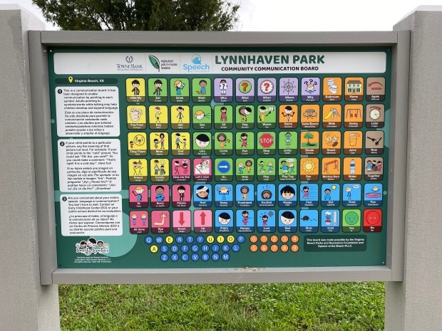 Uno de los nuevos tableros de comunicación instalados en Virginia Beach.