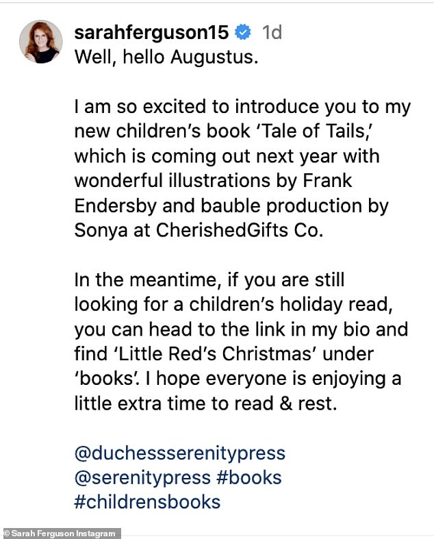 Sarah compartió una instantánea del libro en las redes sociales y escribió: 