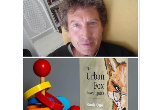 Arriba: Steve Attridge. Abajo: el último libro de Steve, Urban Foxes: Book One.