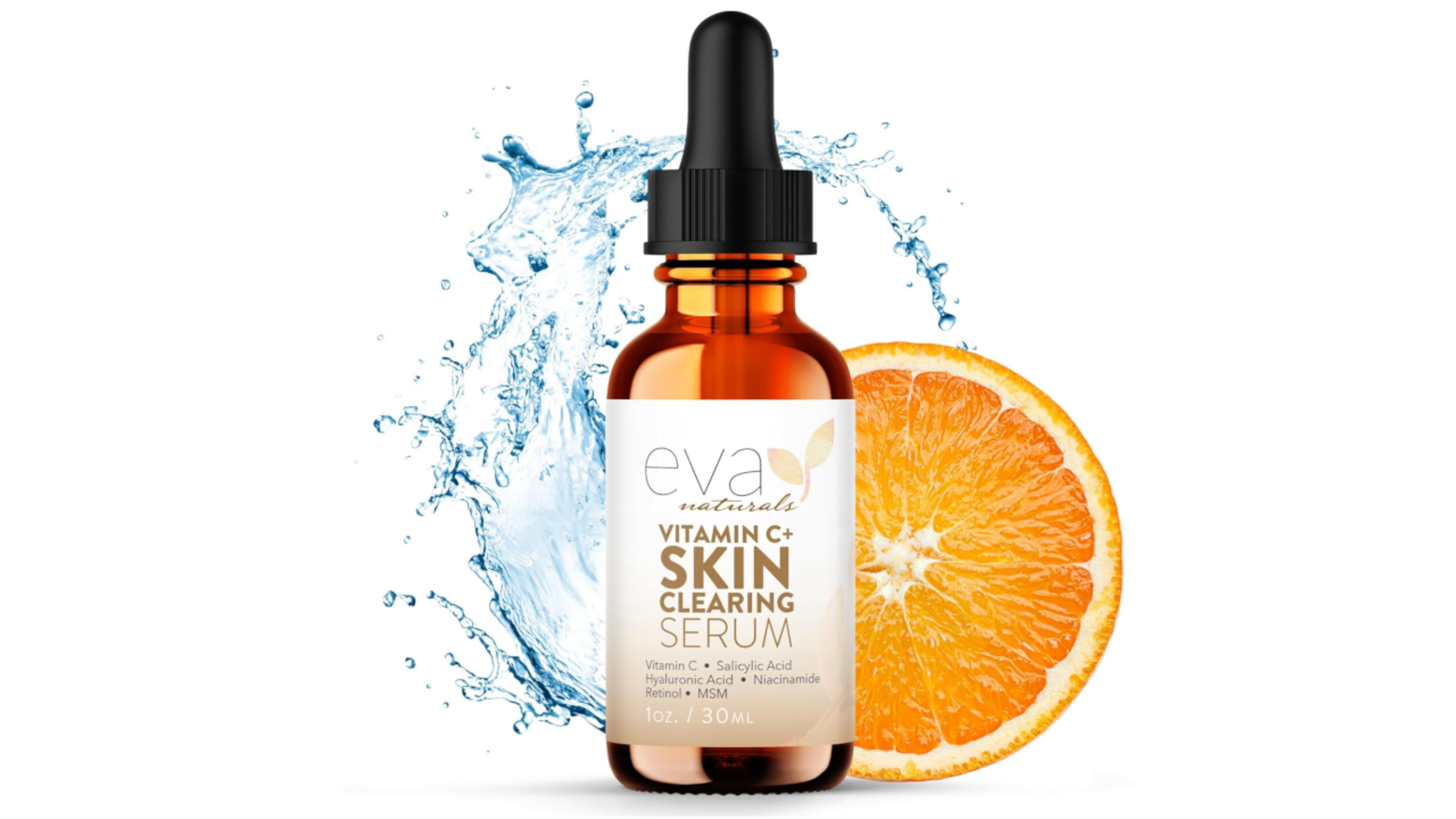 suero de vitamina C de Eva Naturals, que se puede usar para el retinol y el ácido salicílico