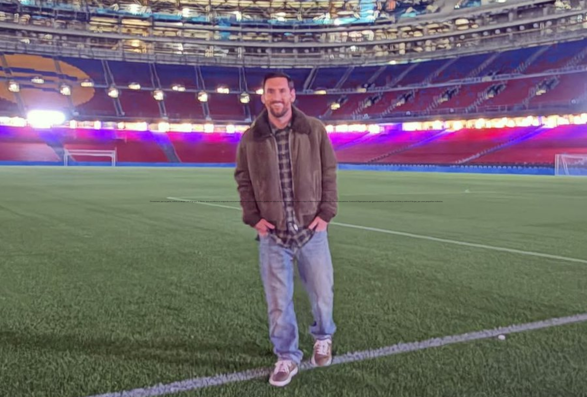 Messi visita el Camp Nou.