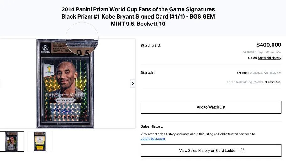 Kobe Bryant Negro 1/1 Subasta Goldin