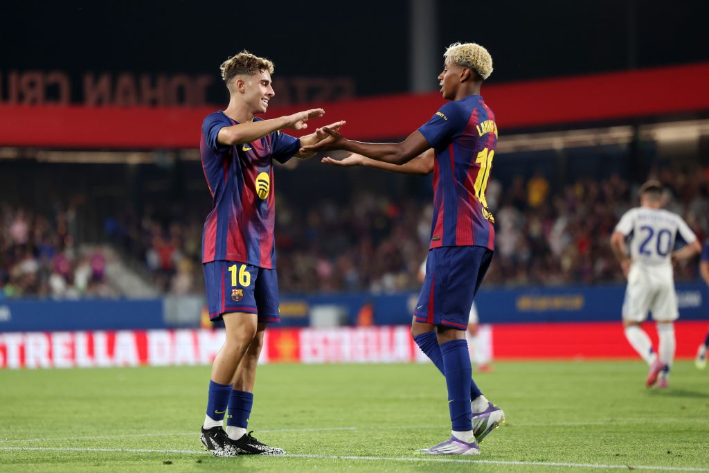 Fermín López y Lamine Yamar del FC Barcelona