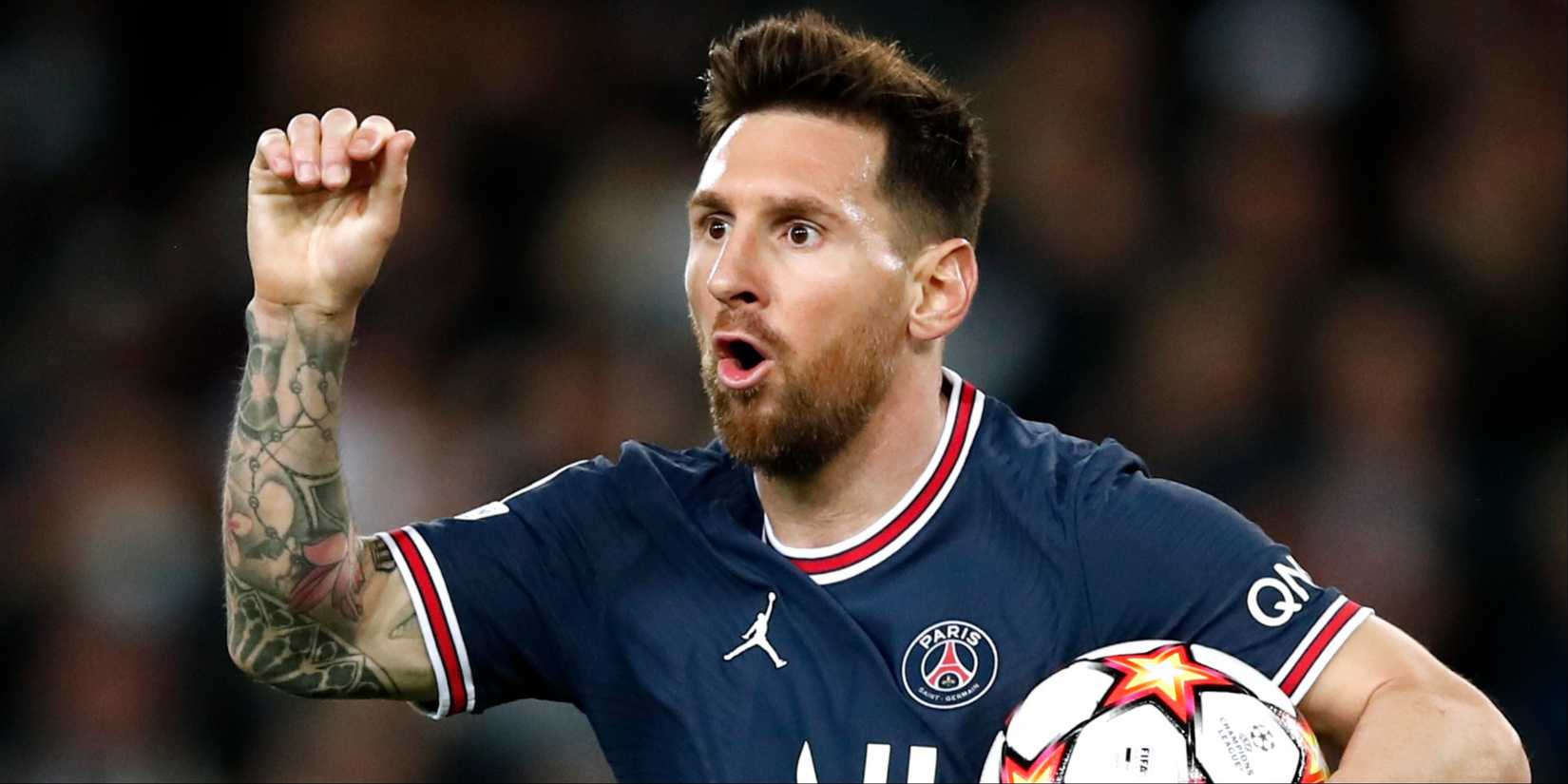 Lionel Messi celebra el gol del Paris Saint-Germain